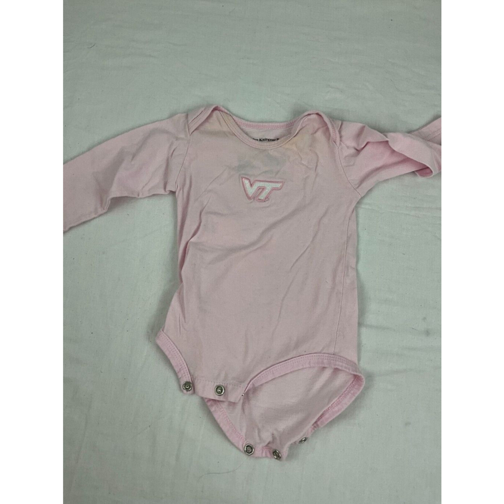 Creative Knitwear Baby Girl Virginia Tech One Piece Bodysuit Size 0-3Months Pink